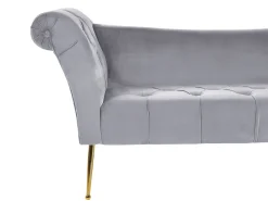 Beliani Divaani Sametti Vaaleanharmaa Nantilly New