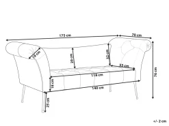 Beliani Divaani Sametti Vaaleanharmaa Nantilly New