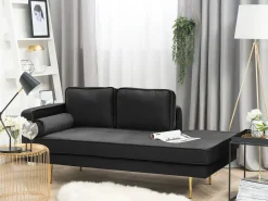 Beliani Divaani Sametti Vasenk. Musta Miramas Sale