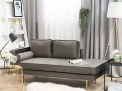 Beliani Divaani Sametti Vasenk. Ruskeanharmaa Miramas Online