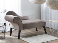 Beliani Divaani Sametti Vasenk. Ruskeanharmaa Biarritz Cheap