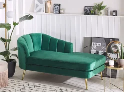 Beliani Divaani Sametti Vasenk. Smaragdinvihrea Allier Best Sale