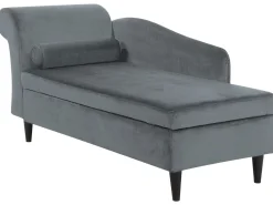 Beliani Divaani Sametti Vasenk. Vaaleanharmaa Luiro Discount