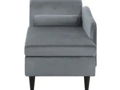 Beliani Divaani Sametti Vasenk. Vaaleanharmaa Luiro Discount