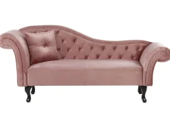 Beliani Divaani Sametti Vasenk. Vaaleanpunainen Lattes Shop