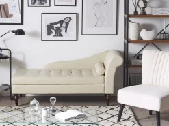 Beliani Divaani Säilytystilalla Keinonahka Vaalea Beige Pessac Outlet