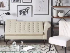 Beliani Divaani Säilytystilalla Keinonahka Vaalea Beige Pessac Outlet