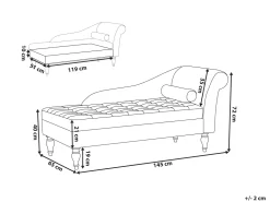 Beliani Divaani Säilytystilalla Sametti Vaaleanharmaa Pessac Online