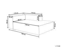 Beliani Divaani Vakosametti Vasenk. Vaaleanruskea Aprica Outlet