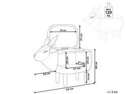 Beliani Elainjakkara Kangas Säilytystila Vaaleansininen 63 X 31 Cm Reindeer Fashion