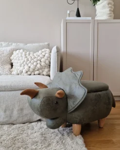 Beliani Elainjakkara Kangas Säilytystila Tummanvihrea 92 X 42 Cm Triceratops Online