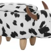 Beliani Elainjakkara Kangas Säilytystila Musta/Valkoinen 60 X 32 Cm Cow Cheap