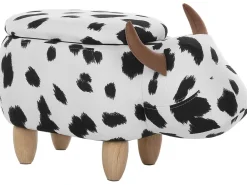 Beliani Elainjakkara Kangas Säilytystila Musta/Valkoinen 60 X 32 Cm Cow Cheap