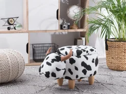 Beliani Elainjakkara Kangas Säilytystila Musta/Valkoinen 60 X 32 Cm Cow Cheap