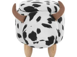 Beliani Elainjakkara Kangas Säilytystila Musta/Valkoinen 60 X 32 Cm Cow Cheap