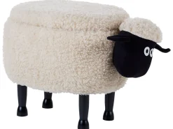 Beliani Elainjakkara Kangas Säilytystila Kermanvalkoinen 55 X 35 Cm Sheep Hot