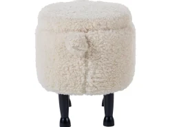 Beliani Elainjakkara Kangas Säilytystila Kermanvalkoinen 55 X 35 Cm Sheep Hot