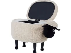 Beliani Elainjakkara Kangas Säilytystila Kermanvalkoinen 55 X 35 Cm Sheep Hot