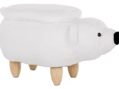 Beliani Elainjakkara Kangas Säilytystila Valkoinen 69 X 30 Cm Bear Best Sale