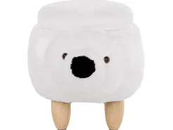 Beliani Elainjakkara Kangas Säilytystila Valkoinen 69 X 30 Cm Bear Best Sale