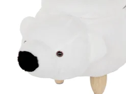 Beliani Elainjakkara Kangas Säilytystila Valkoinen 69 X 30 Cm Bear Best Sale