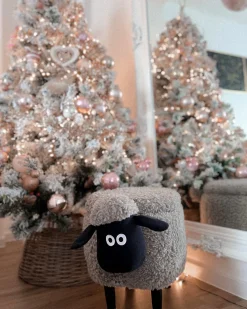 Beliani Elainjakkara Kangas Säilytystila Harmaa 55 X 35 Cm Sheep Hot