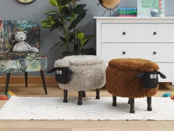 Beliani Elainjakkara Kangas Säilytystila Harmaa 55 X 35 Cm Sheep Hot