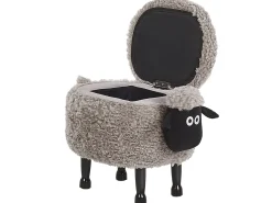 Beliani Elainjakkara Kangas Säilytystila Harmaa 55 X 35 Cm Sheep Hot