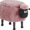 Beliani Elainjakkara Kangas Säilytystila Vaaleanpunainen 55 X 35 Cm Sheep Outlet