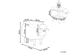 Beliani Elainjakkara Kangas Säilytystila Vaaleanpunainen 55 X 35 Cm Sheep Outlet