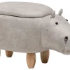 Beliani Elainjakkara Keinonahka Säilytystila Vaaleanharmaa 32 X 60 Cm Hippo Hot