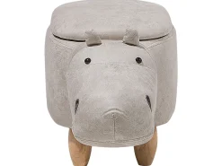 Beliani Elainjakkara Keinonahka Säilytystila Vaaleanharmaa 32 X 60 Cm Hippo Hot
