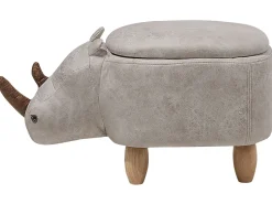 Beliani Elainjakkara Keinonahka Säilytystila Vaaleanharmaa 60 X 32 Cm Rhino Hot