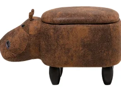 Beliani Elainjakkara Keinonahka Säilytystila Ruskea 32 X 60 Cm Hippo Hot