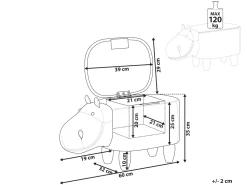 Beliani Elainjakkara Keinonahka Säilytystila Ruskea 32 X 60 Cm Hippo Hot