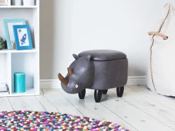 Beliani Elainjakkara Keinonahka Säilytystila Tummanharmaa 60 X 32 Cm Rhino Discount