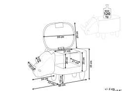 Beliani Elainjakkara Keinonahka Säilytystila Tummanharmaa 60 X 32 Cm Rhino Discount
