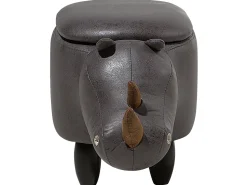 Beliani Elainjakkara Keinonahka Säilytystila Tummanharmaa 60 X 32 Cm Rhino Discount