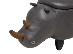 Beliani Elainjakkara Keinonahka Säilytystila Tummanharmaa 60 X 32 Cm Rhino Discount