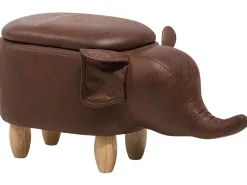 Beliani Elainjakkara Keinonahka Säilytystila Tummanruskea 70 X 32 Cm Elephant Online