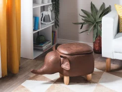 Beliani Elainjakkara Keinonahka Säilytystila Tummanruskea 70 X 32 Cm Elephant Online