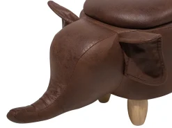Beliani Elainjakkara Keinonahka Säilytystila Tummanruskea 70 X 32 Cm Elephant Online