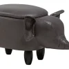 Beliani Elainjakkara Keinonahka Säilytystila Tummanharmaa 70 X 32 Cm Elephant Cheap