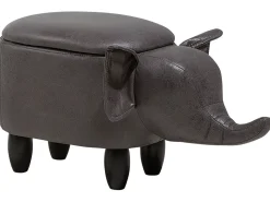 Beliani Elainjakkara Keinonahka Säilytystila Tummanharmaa 70 X 32 Cm Elephant Cheap