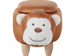 Beliani Elainjakkara Keinonahka Säilytystila Kullanruskea 66 X 35 Cm Monkey Hot