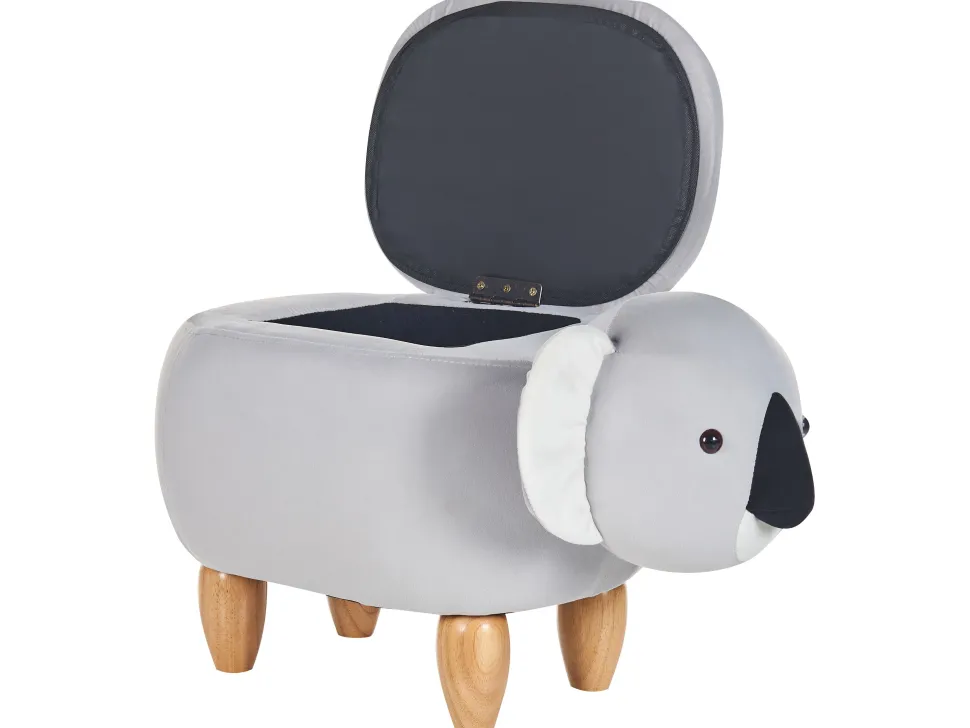 Beliani Elainjakkara Sametti Säilytystila Vaaleanharmaa Coala Flash Sale