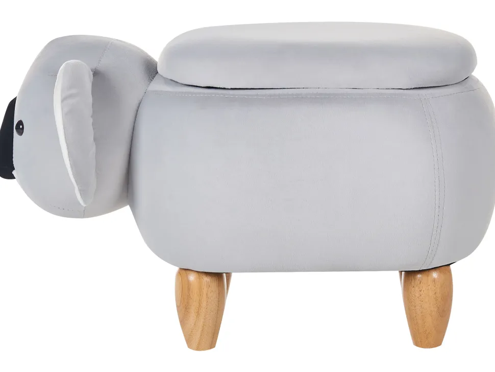 Beliani Elainjakkara Sametti Säilytystila Vaaleanharmaa Coala Flash Sale