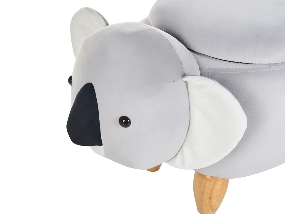 Beliani Elainjakkara Sametti Säilytystila Vaaleanharmaa Coala Flash Sale