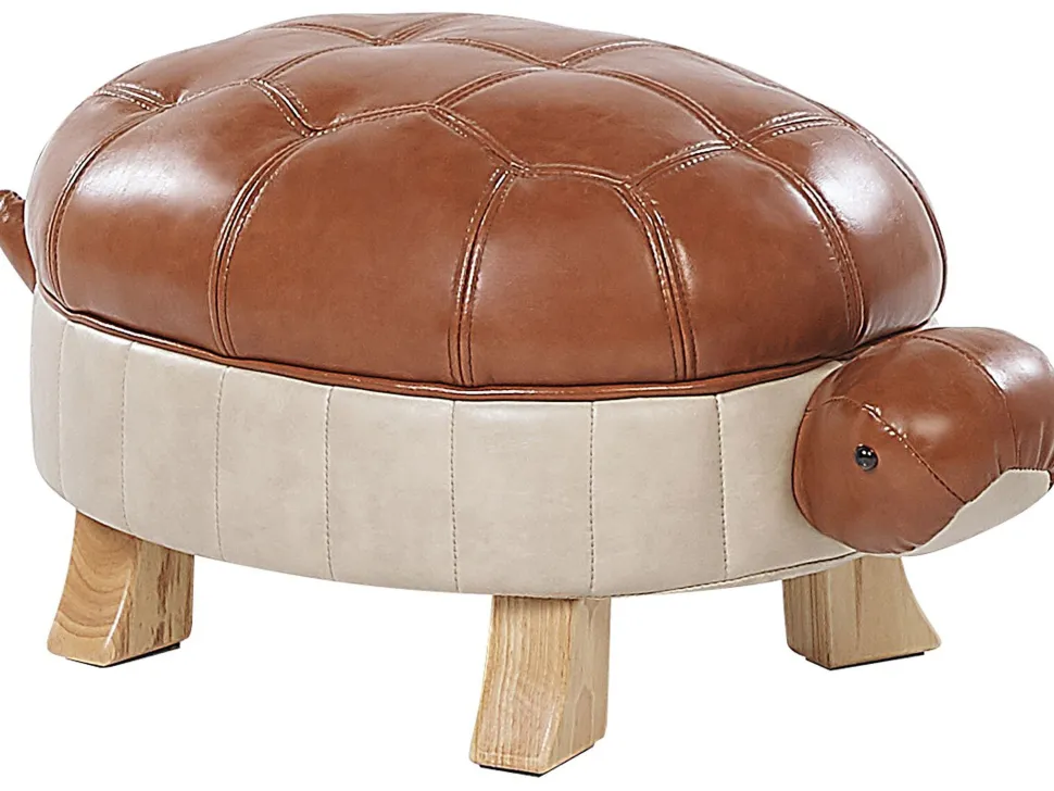 Beliani Elainrahi Ruskea Keinonahkainen Turtle Flash Sale