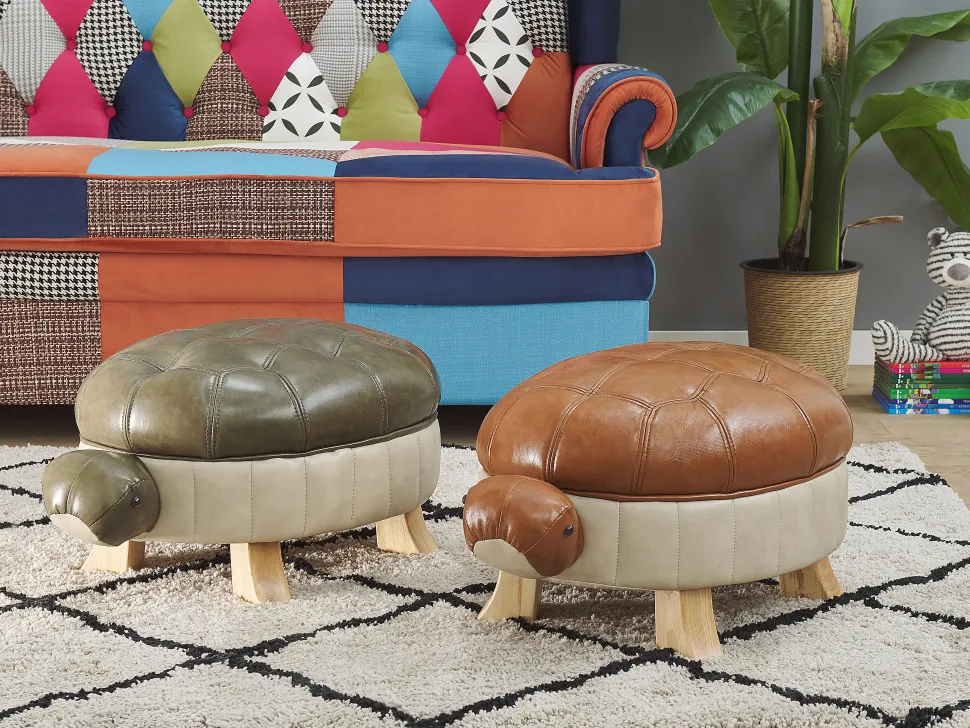 Beliani Elainrahi Ruskea Keinonahkainen Turtle Flash Sale